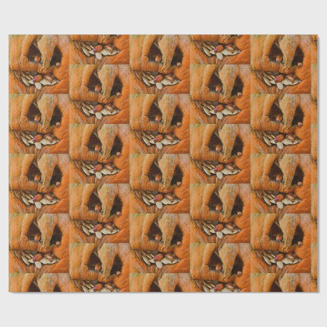 Halloween Creepy Pumpkin Bugs Wrapping Paper (Flat)