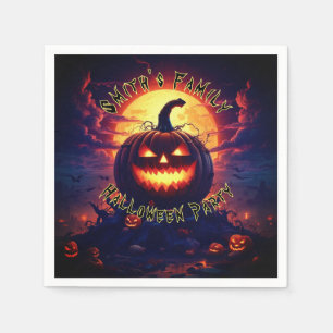 Halloween Creepy Pumpkin Fullmoon  Napkin