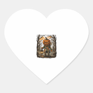 Halloween Creepy Pumpkin Scarecrow Lantern Owl Hau Heart Sticker