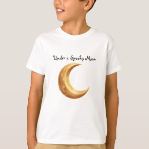 Halloween Crescent Moon Mystical Night Sky Art T-Shirt