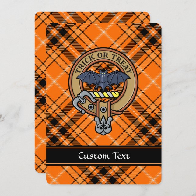 Halloween Crest over Tartan Invitation (Front/Back)