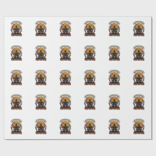 Halloween Crew Shirt Vintage Haunted House Design_ Wrapping Paper