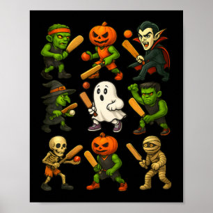 Halloween Cricket Ghost Vampire Skeleton Spooky Co Poster