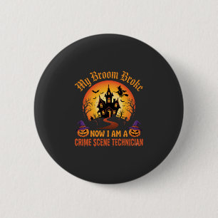 Halloween Crime Scene Technician Witch Humour Desi 6 Cm Round Badge