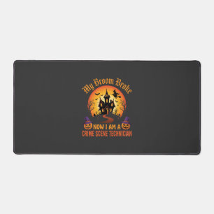 Halloween Crime Scene Technician Witch Humour Desi Desk Mat