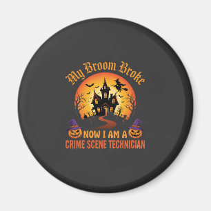 Halloween Crime Scene Technician Witch Humour Desi Magnet