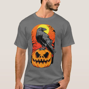 Halloween Crow on Jack O'Lantern Unise Men Women M T-Shirt