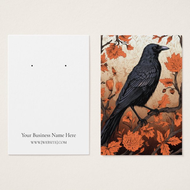 Halloween Crow Raven Earring Display Card (Front & Back)