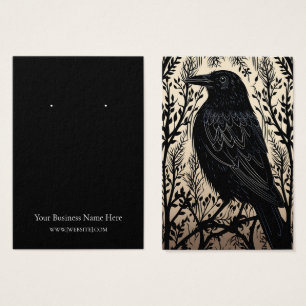 Halloween Crow Raven Earring Display Card