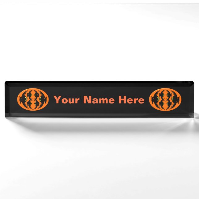 Halloween Crows Custom Desk Nameplate (Front)