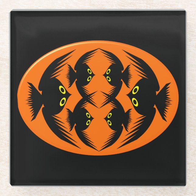 Halloween Crows Glass Coaster (Front)