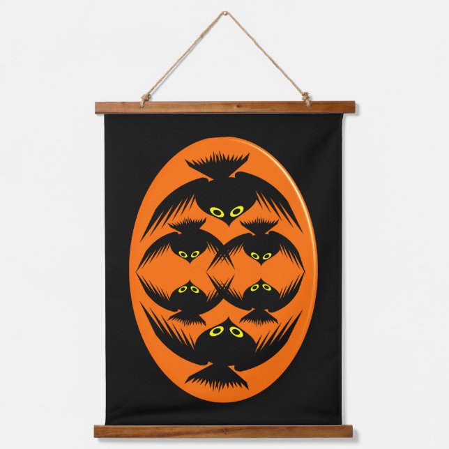 Halloween Crows Hanging Tapestry (Front)