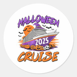 Halloween Cruise 2025 Halloween Trip Family Cruisi Classic Round Sticker