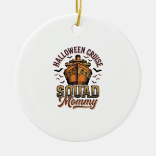 Halloween Cruise Mommy Vintage Ship Squad Design_1 Ceramic Tree Decoration