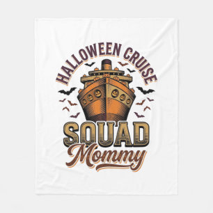 Halloween Cruise Mummy Vintage Ship Squad Design_1 Fleece Blanket