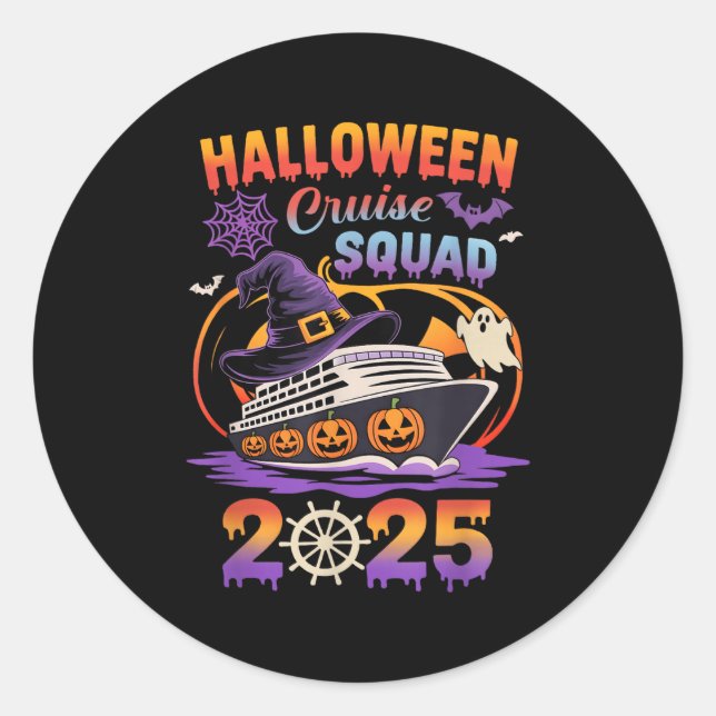 Halloween Cruise Squad 2025 Matching Cruising Crew Classic Round Sticker (Front)