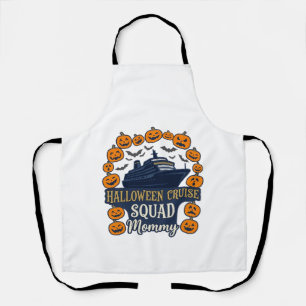 Halloween Cruise Squad Mummy Ship Pumpkins Bats_1 Apron