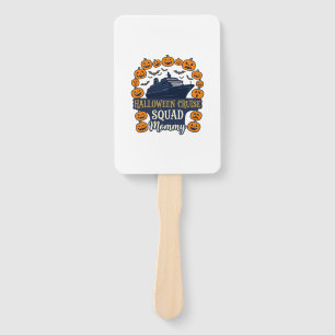 Halloween Cruise Squad Mummy Ship Pumpkins Bats_1 Hand Fan