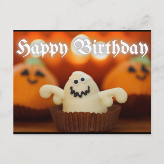 Halloween Cupcake Birthday Postcard (Front)