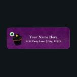 Halloween Cupcake Purple Damask Address Labels<br><div class="desc">Halloween Cupcake Purple Damask Address Labels. Matching items available.</div>