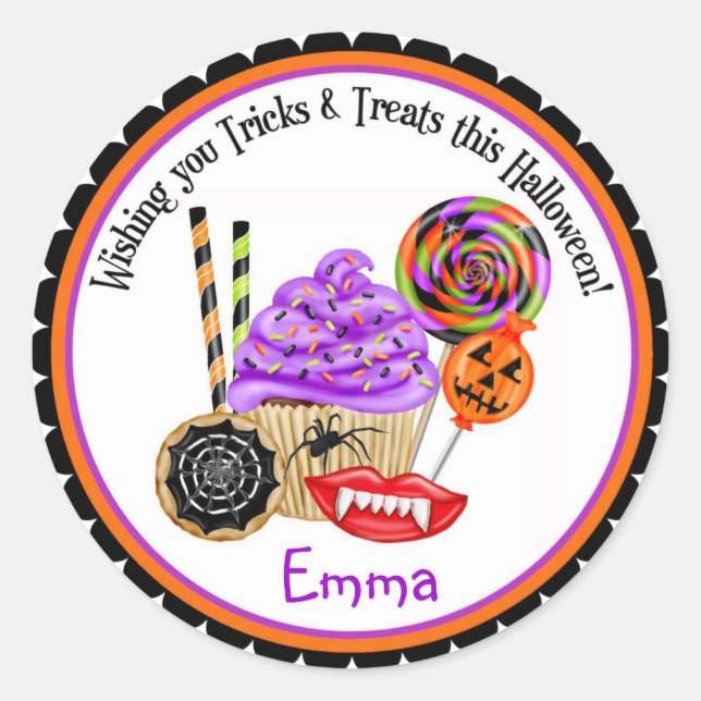 Halloween Cupcakes and Candy Stickers (Front)