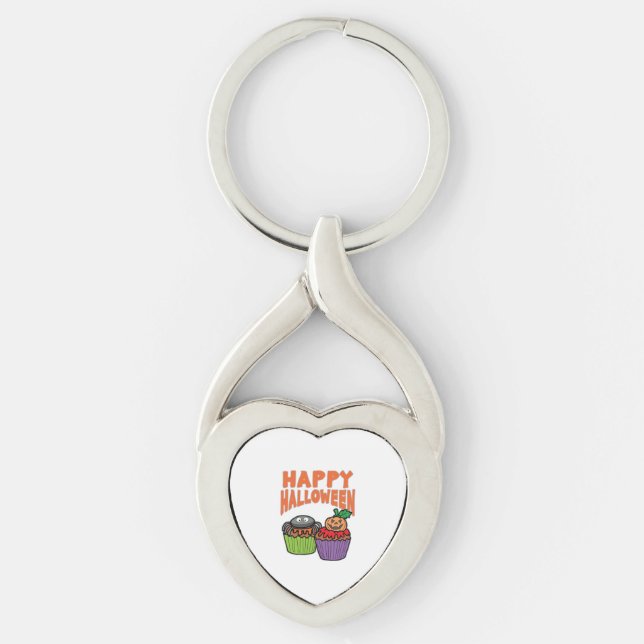 Halloween cupcakes key ring (Front)