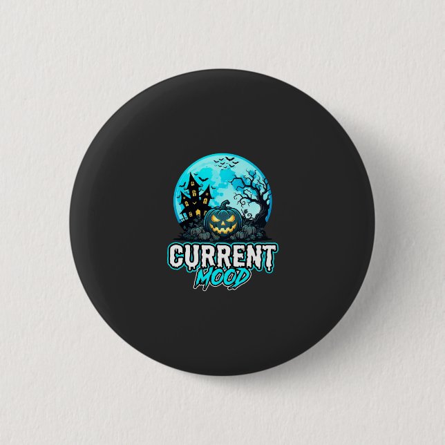 Halloween Current Mood Haunted Pumpkin 6 Cm Round Badge (Front)