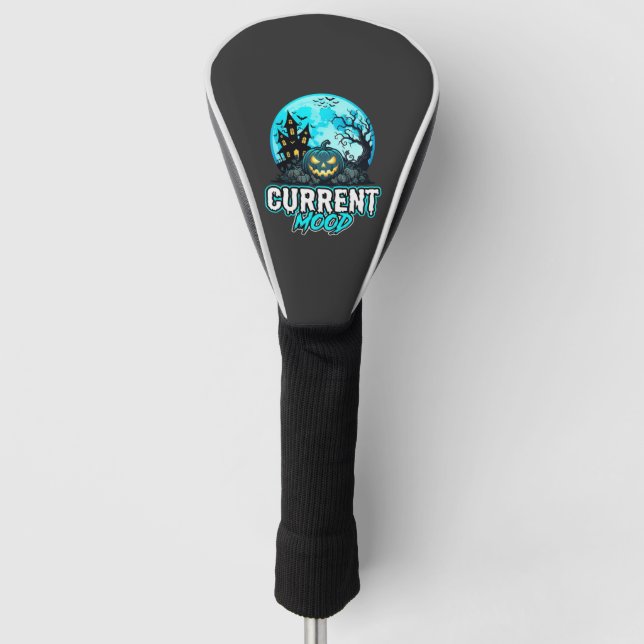 Halloween Current Mood Haunted Pumpkin Golf Head Cover (Front)