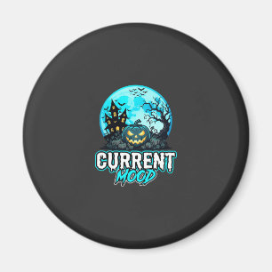 Halloween Current Mood Haunted Pumpkin Magnet
