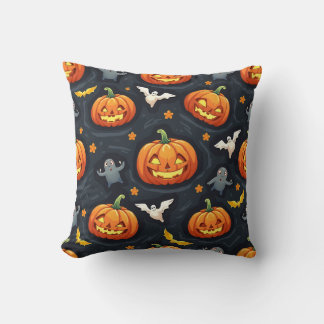 Halloween cushion with monsters and pumpkins like
