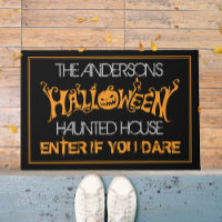 Halloween Custom Black Orange Haunted House Spooky