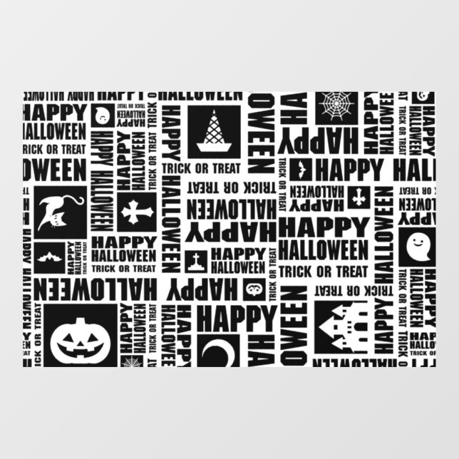 Halloween Custom Cool Whimsical Typography Black  (Sheet)