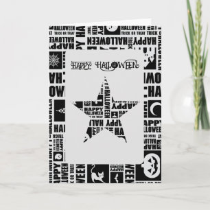 Halloween Custom Cool Whimsical Typography Black Card