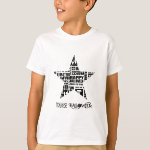 Halloween Custom Cool Whimsical Typography Black T-Shirt