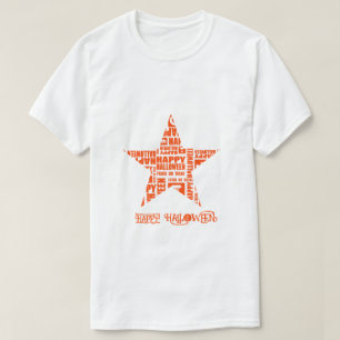 Halloween Custom Cool Whimsical Typography Orange T-Shirt