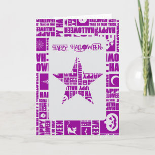 Halloween Custom Cool Whimsical Typography Purple Card