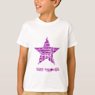 Halloween Custom Cool Whimsical Typography Purple T-Shirt