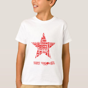 Halloween Custom Cool Whimsical Typography Red T-Shirt
