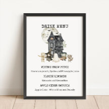Halloween Custom Drink Menu Sign