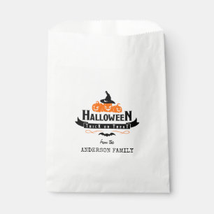 Halloween Custom Name Trick or Treat Pumpkin Favour Bags