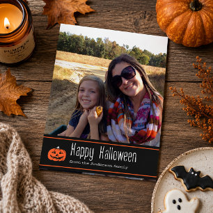 Halloween Custom Photo Jack O Lantern Pumpkin Card