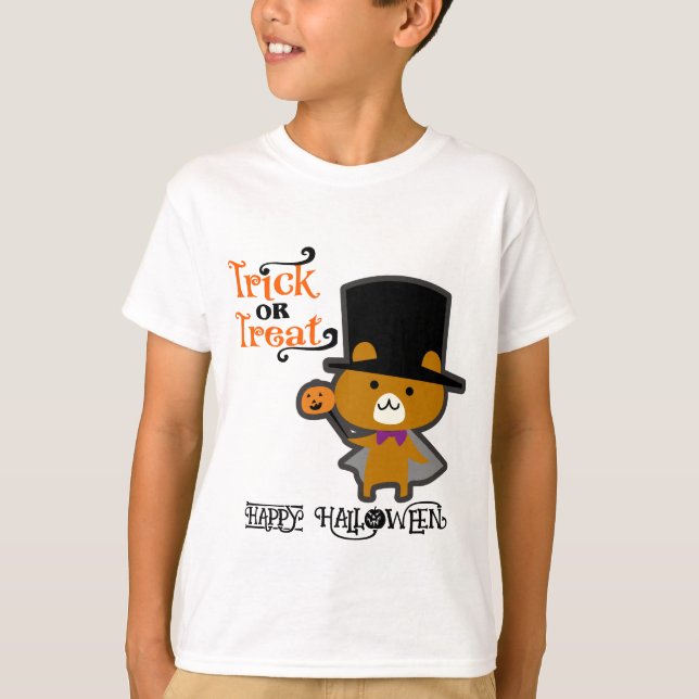 Halloween Custom Whimsical Funny Cute Bear    T-Shirt (Front)