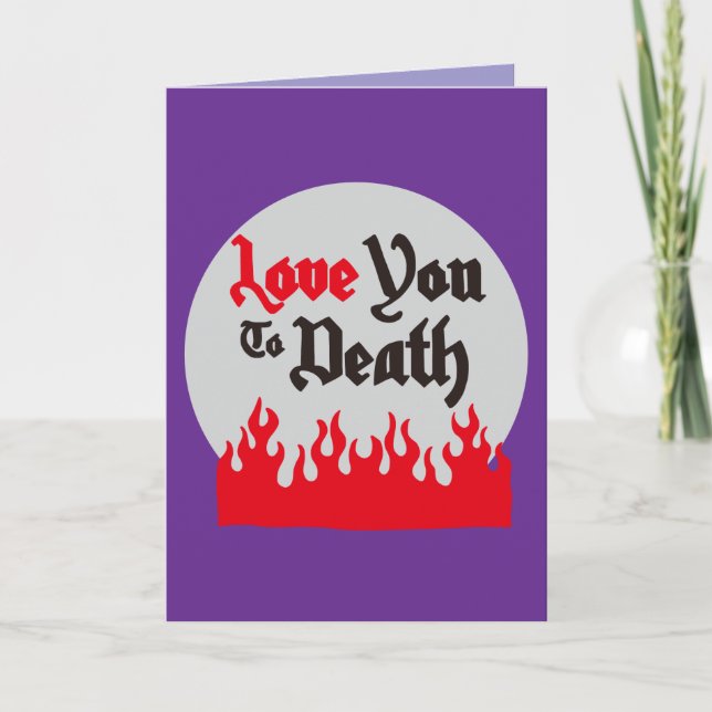 Halloween Custom Whimsical Funny Modern Purple Card (Front)