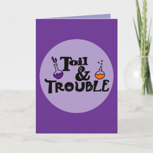 Halloween Custom Whimsical Funny Modern Purple Card