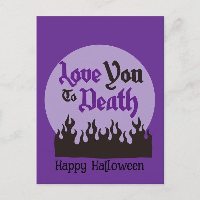 Halloween Custom Whimsical Funny Modern Purple Postcard (Front)