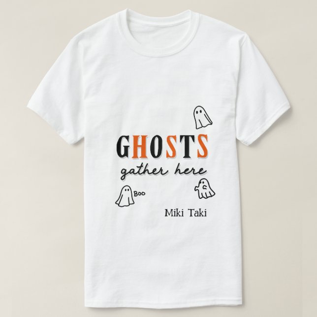 Halloween Custom Whimsical Funny modern  T-Shirt (Design Front)