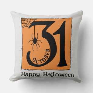 Halloween Custom Whimsical Funny Oct.31 Orange  Cushion