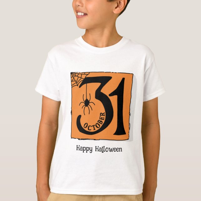 Halloween Custom Whimsical Funny Orange  T-Shirt (Front)