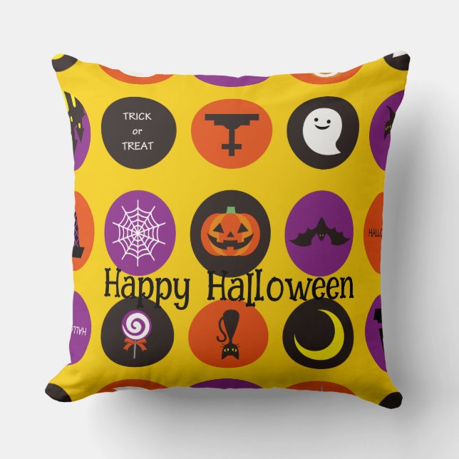 Halloween Custom Whimsical Funny Pattern  Cushion (Front)
