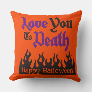 Halloween Custom Whimsical Funny Purple Love Cushion